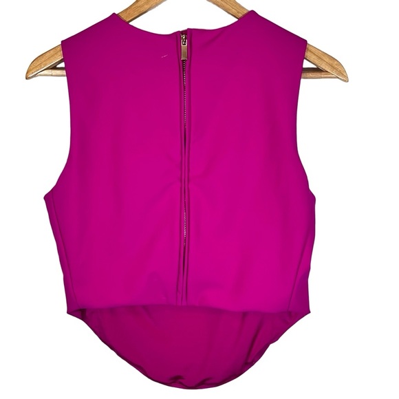 NWT House of Harlow Fuchsia Pink Crop Top Back Full Zip Top Size 10 - Picture 3 of 7